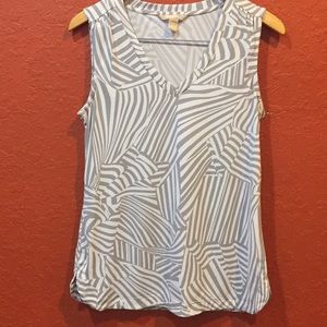 Banana Republic Gray and White Blouse